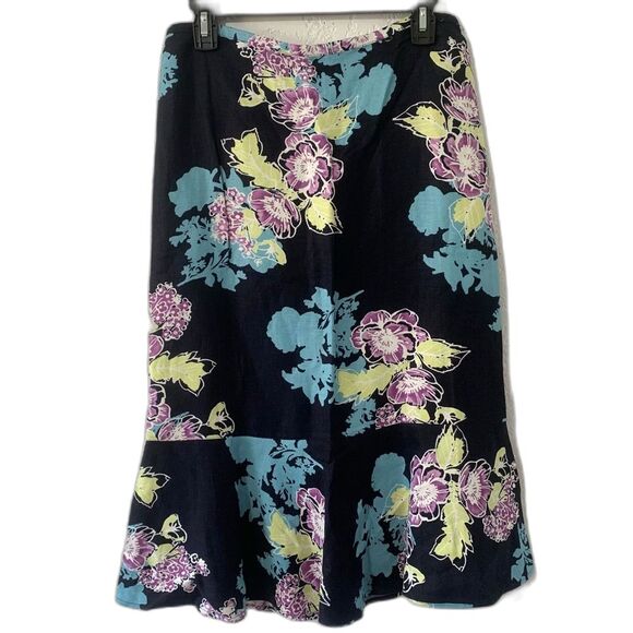 Emma James Petite Linen Blend Midi Skirt and Jacket Suit Sz 10P Floral Print New - Picture 5 of 12